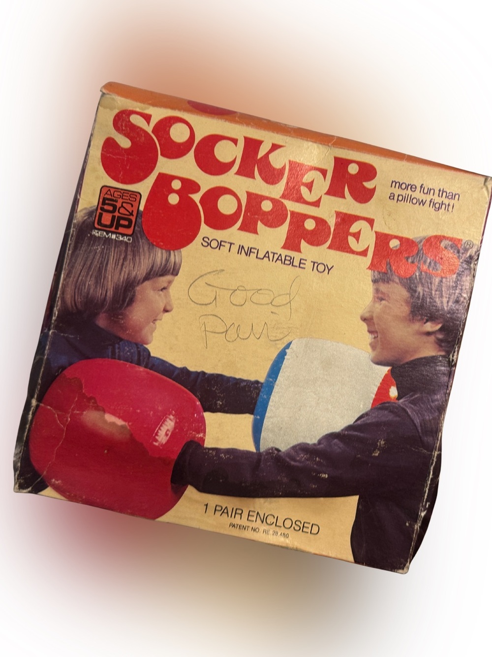 1970’s Vintage Soft Inflatable Boxing Glove Toy - Red & White